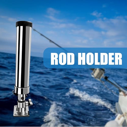Made Set of 2 Fishing Rod Holder, 316 Stainless Steel Adjustable Fishing Pole Holder, Marine Deck Mount Trolling Rod Holder for Boat Ship Yacht - style: Style B-4178