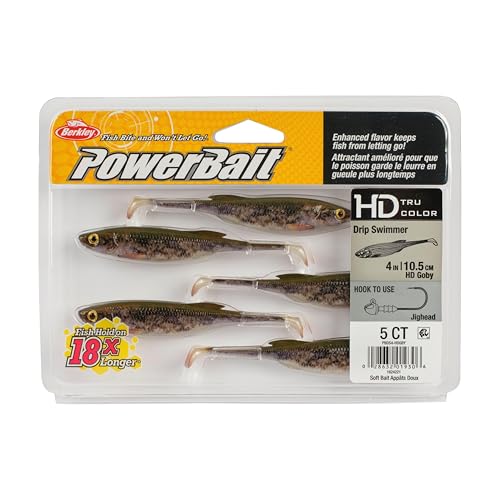 Berkley PowerBait Drip Swimmer Fishing Soft Bait - color: HD Goby, size: 4"