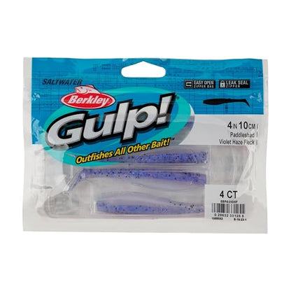 Berkley Gulp! Saltwater Paddleshad Fishing Soft Bait - color: Violet Haze Fleck, size: 4"