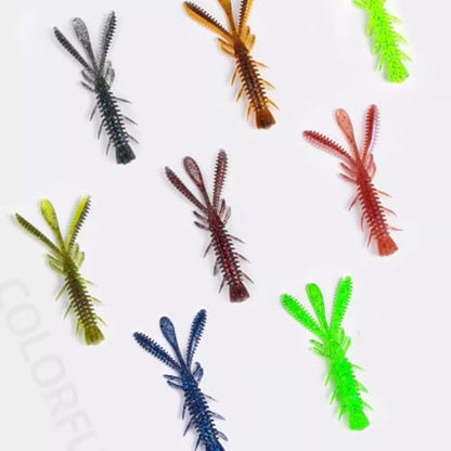 20PCS Fishing Crawfishes Lure Soft Shrimp Baits Lure Artificial Lure Swimbait Soft Lures for Freshwaters Saltwater - color: Bright blue 5cm