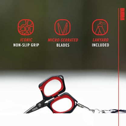 Bubba Micro Fishing Shears with Lanyard, Titanium-Nitride Coated Blades, Cuts through Monofilament, Fluorocarbon, and Braided Line, For Fishing - size: Micro