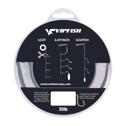 80 Pre-Tied Dropper Loops, 30LB Monofilament Fishing Line, 16 Inch Spacing with 5-6 Inch Loop, Saltwater Freshwater Fishing Leader Rigs for Bottom Fishing