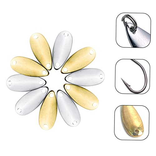 balacoo 20pcs Metal Fishing Lure Blades Gold Silver DIY Spinner Bait for Bass Fishing Lightweight and Easy to Use for Enthusiasts