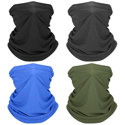 Cooling Neck Gaiter, Summer UV Face Mask Dust Balaclava, Neck Gator Bandana Face Cover for Sun Protection Men Women Outdoor - color: Black/Darkgrey/Darkblue/Armygreen