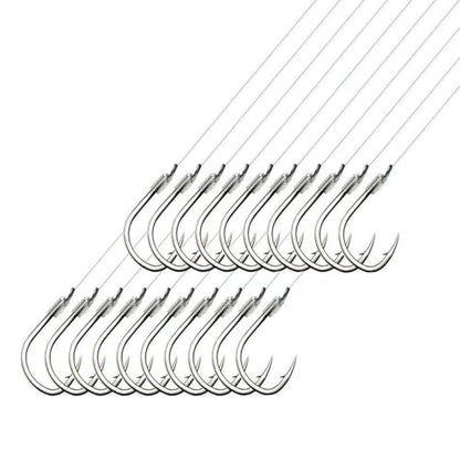 AMHDV Tiny Fishing Hooks with Line, Small Fishing Hook and Leader (Pack of 20) - color: Black, size: 16# (0.55-2.2lb)