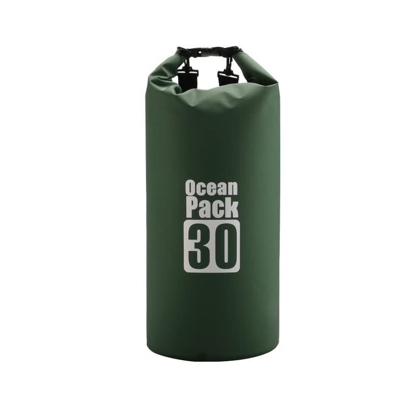Dry Sack/Floating Waterproof Bag 2L/5L/10L/20L/30L for Boating, Kayaking, Hiking, Snowboarding, Camping, Rafting, Fishing and Backpacking - color: Dark Green, size: 30L