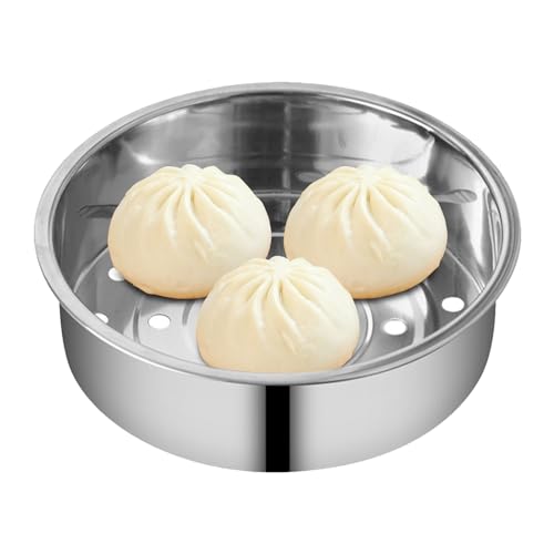 2Pcs Stainless Steel Metal Basket Round Steam Holder Tray Rack Stand Food Grade Steamer Steam Basket for Rice Cooker Warmer Kitchen Cookware for Vegetable, Fish, Meat (2 Sizes)