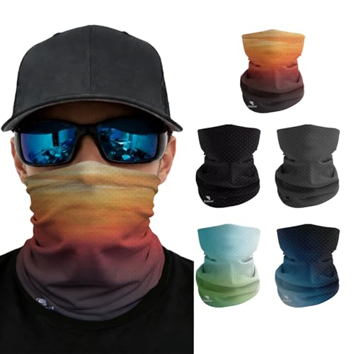 Summer Cooling Neck Gaiter UV 50+ Sun Protection Breathable Mesh Face Mask - color: 5pcs-gradient-solid-series
