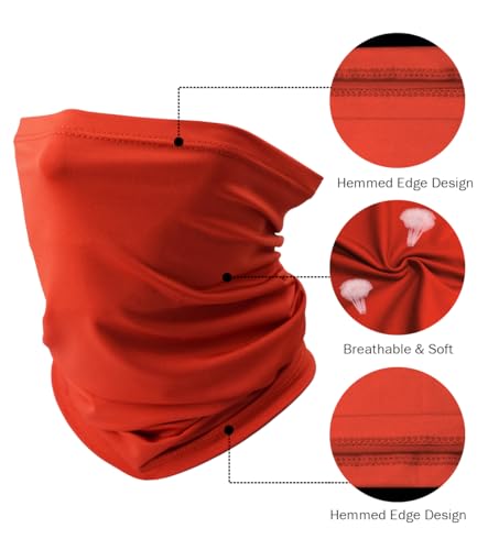 Fishing Neck Gaiter, Sun Protection Face Mask, Cooling Neck Shield Scarf Cycling Balaclava Bandana for Men and Women - color: Red