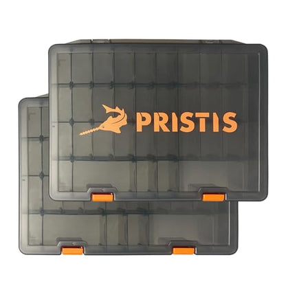 Pristis 2pcs Tackle Trays, 10.1"L 3600 High Strength Plastic Lure Storage, Container with Removable Dividers, Portable Tool Box for Hardware Fitting & Fishing Parts, Adjustable Compartment Organizer