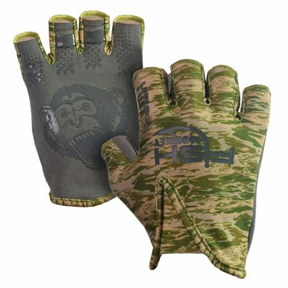 Fish Monkey Stubby Guide Glove - color: Grey Water Camo, size: X-Large
