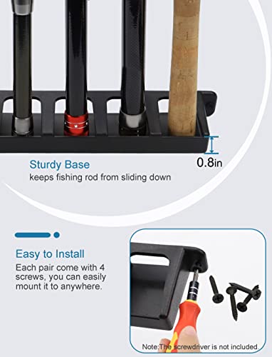 Horizontal Fishing Rod Rack Holders Wall-mounted Fish Pole Holder for Garage & Boat 6-Rod Storage Racks -1 Pair Rod Holder Rod Holder (1 Pair Vertical Blue) - color: 1 Pair Vertical Blue