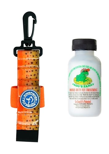 Frogs Fanny Powder Dry Fly Floatant with Kingfisher Dry Shake Holder - color: Fall Run Brown Trout