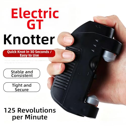 Electric Lure GT Knotter - Professional Fishing Tool, Quick Fishing Knot Tying Tool, Automatic Knotting Machine Tying Device Fishing Hook Tier Knots Lure Tool for Fishing Lovers - color: Black
