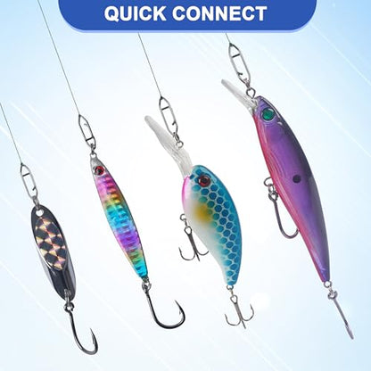 Power Clips Fishing Snaps Set High Strength Stainless Steel Quick Change Connector Swivels Tackle Fish Lure Attachement Freshwater Saltwater - style: 95PCS