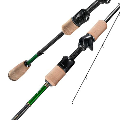 HANDING M1 BFS Rod Ultralight & Light Rod 2-Piece Trout Fishing Rod | Spinning & Casting Rod for Trout Panfish Crappie Perch and Other Light-Tackle Species in Creeks Rivers Lakes and Ponds - size: 6'6'' - Light - Fast