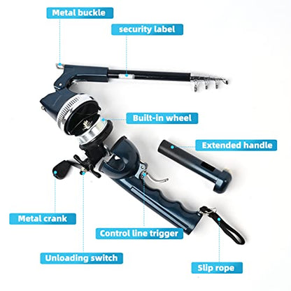BLISSWILL Fishing Gear Pocket Telescopic Fishing Rod Combo with Reel and Line