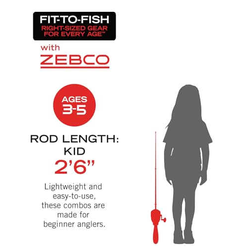 Zebco Youth Floating Spincast Reel and Fishing Rod Combo, Pre-Spooled with 6-Pound Cajun Line - color: Pink