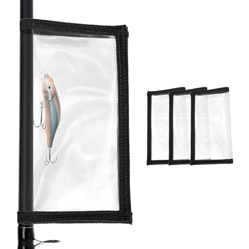 PATIKIL Fishing Lure Wrap Durable PVC Lure Covers Fishing Hook Cover Bait Storage Easily See Lures Keep Fishing Safe - color: Black, size: 4.3" x 7.9"