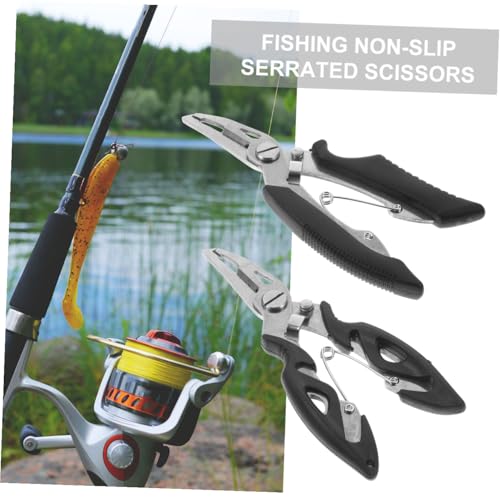 Housoutil 2pcs Fishing Scissors Stainless Steel Scissors Braided Line Cutter Portable Multi- Function Fishing Shear Accessory Daily Use Wire Cutter Daily Use Plier