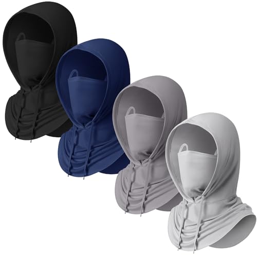 Funtery Summer Cooling Balaclava Mask, UV Protection Hood Mask Breathable Cycling Face Cover Full Head Scarf for Men Women - color: Black, Dark Gray, Light Gray, Navy