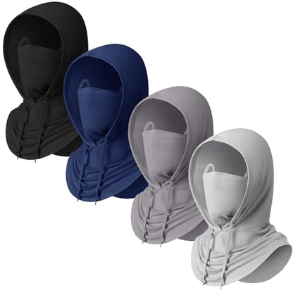Funtery Summer Cooling Balaclava Mask, UV Protection Hood Mask Breathable Cycling Face Cover Full Head Scarf for Men Women - color: Black, Dark Gray, Light Gray, Navy