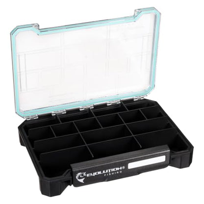 Evolution Fishing BallistiX 3.5 Terminal Tackle Tray – Waterproof Tackle Storage Box with Anti-Migration Design, One-Hand Latch, Polycarbonate Lid, Rust-Resistant Terminal Tackle Organizer