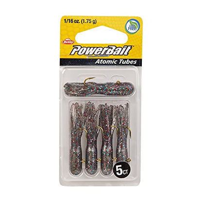 Berkley PowerBait Pre-Rigged Atomic Tubes Fishing Soft Bait - color: Smoke Rainbow Sparkle, size: 1/16 oz