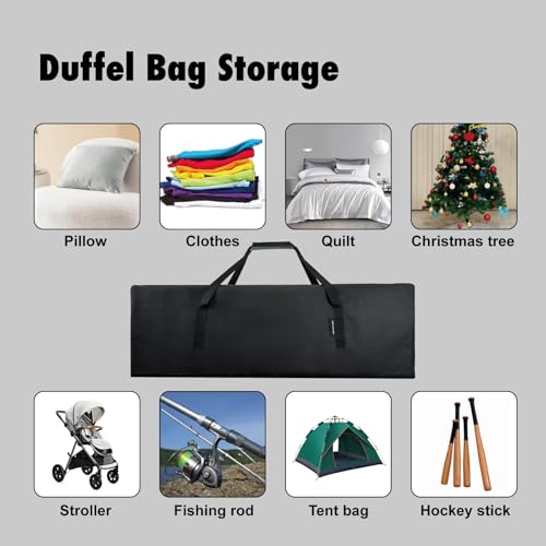 Large Travel Duffel Bag, 47 inch Sport Storage Large Zippered Bag, Sturdy & Water Resistant Made of Durable 600D Oxford Fabric for Camping & Hiking - size: 47 inch