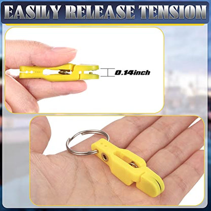 Honoson 20 Pieces Heavy Tension Snap Release Clips Padded Trolling Clips with Key Ring for Weight Planer Board Offshore Kites Downrigger Fishing - color: Yellow