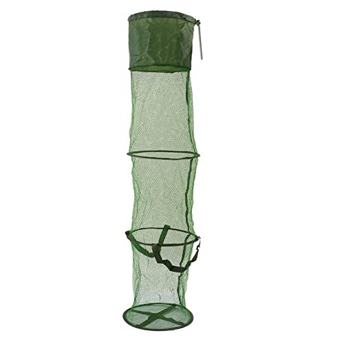 Collapsible Fishing Net Cage Portable Wire Fishing Basket with Floating Design Scratch Prevention for Keep Fish Alive - size: Large 24 Inch