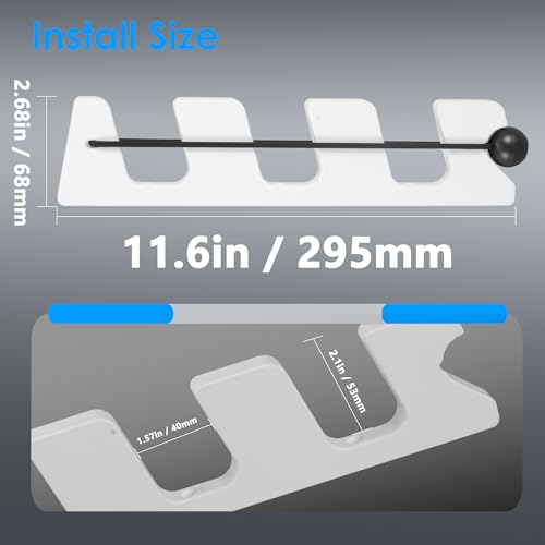 White Plastic Horizontal Fishing Rod Holder, Wall Mounted Fishing Rod Rack, Fishing Pole Holders for Boat, Garage, Pack of 2