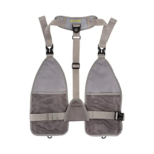 Allen Company Ultra-Light Gallatin Strap Pack Fishing Vest, Fits up to 4 Tackle/Fly Boxes, 14 Accessory Pockets - color: Gray/Lime