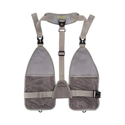 Allen Company Ultra-Light Gallatin Strap Pack Fishing Vest, Fits up to 4 Tackle/Fly Boxes, 14 Accessory Pockets - color: Gray/Lime