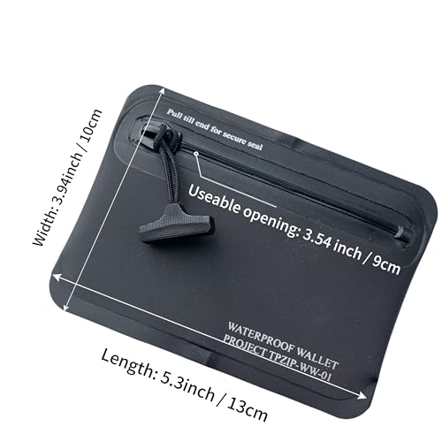 Heavy Duty Airtight Wallet Submersible Waterproof Wallet Protection for Keys, Cards - color: Black (Hypalon Texture), size: 5.2" X 4" / 13.5CM X 10 CM