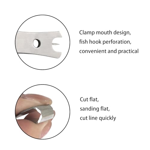 3 Pcs Fishing Line Cutter Nipper Set with Hook Eye Cleaner, Stainless Steel Fly Fishing Line Clippers, Multi-Purpose Cutting Tool for Braid/Mono, Sharp Cutting Nipper Accessories