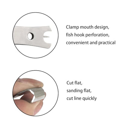 3 Pcs Fishing Line Cutter Nipper Set with Hook Eye Cleaner, Stainless Steel Fly Fishing Line Clippers, Multi-Purpose Cutting Tool for Braid/Mono, Sharp Cutting Nipper Accessories