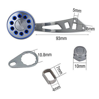 Fishing Reel Handle, Durable Metal Power Handle Replacement with Assembly Parts Baitcasting Reel Knob Grip for Anglers Freshwater Saltwater Fishing