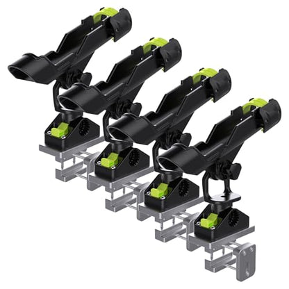 Combo Mount Fishing Rod Holders - 360 Degree Adjustable Boat Rod Rack - style: 4pack Rod Holder+rail Mount+track Mount