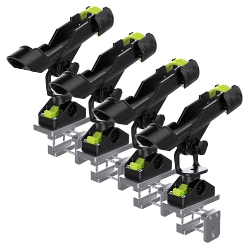 Combo Mount Fishing Rod Holders - 360 Degree Adjustable Boat Rod Rack - style: 4pack Rod Holder+rail Mount+track Mount