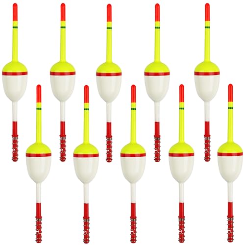 Fishing Bobbers Floats,Wood Slip Bobber Fishing Spring Oval Stick Slip Balsa Bobber for Crappie Catfish Trout Panfish Walleyes Fishing Tackle Accessories - color: 1.57in X 0.91in X 5.63in - 10pcs