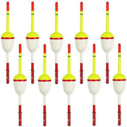 Fishing Bobbers Floats,Wood Slip Bobber Fishing Spring Oval Stick Slip Balsa Bobber for Crappie Catfish Trout Panfish Walleyes Fishing Tackle Accessories - color: 1.57in X 0.91in X 5.63in - 10pcs