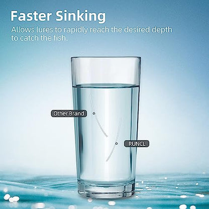 RUNCL Fluorocarbon Fishing Line, PowerFluoro Clear Ice Fishing Leader Line - Virtually Invisible, Faster Sinking, Extra Sensitivity, 300/500/1000yds, 5-32lb Break Strength, Fishing Gifts - size: 28 lb - 300 yds