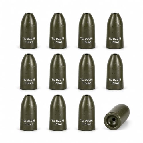 Tungsten Bullet Fishing Weights - Insert Free Worm Sinkers for Bass Fishing, Ultra Sensitive Texas & Carolina Rig Weights, Flipping & Pitching, 1/16, 1/8, 3/16, 1/4, 3/8, 1/2 oz, 5-12 Pack | 3 Colors 1/16-1/2oz Fishing Sinkers for Texas Rig, Carolina Rig,
