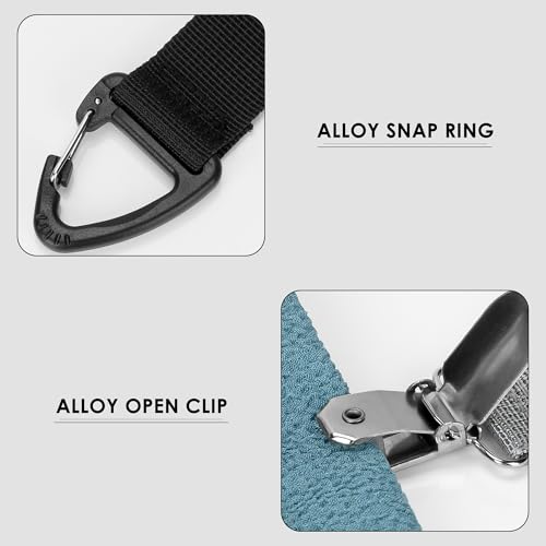 3PCS Multi-Functional Tennis Towel Hook and Clip, Durable Sports Towel Holder for Fence, Backpack & Gym, Portable Towel Hanger for Tennis Golf Outdoor Sports (White/Black/Light Grey)