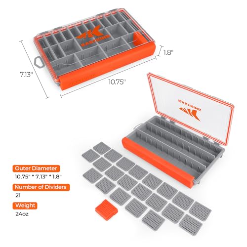 KastKing HyperSeal Waterproof Tackle Box, Waterproof 3600 Tackle Trays, Fishing Tackle Box Organizer with Removable Dividers, Lure Box and Terminal Tackle Storage, 1 Pack - size: 3600 (1 Pack)