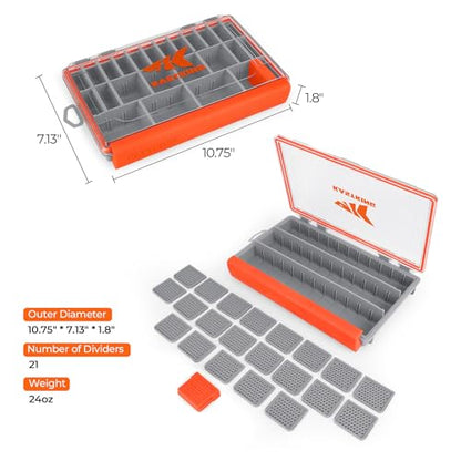 KastKing HyperSeal Waterproof Tackle Box, Waterproof 3600 Tackle Trays, Fishing Tackle Box Organizer with Removable Dividers, Lure Box and Terminal Tackle Storage, 1 Pack - size: 3600 (1 Pack)