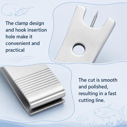 Thinp 3 Pcs Fishing Line Cutter Nipper with Hook Eye Cleaner Pin, Fly Fishing Line Clippers Stainless Steel Fishings Lines Scissors Cutting Tool Multi-Purpose Cutting Nipper Accessories for Braid Mono