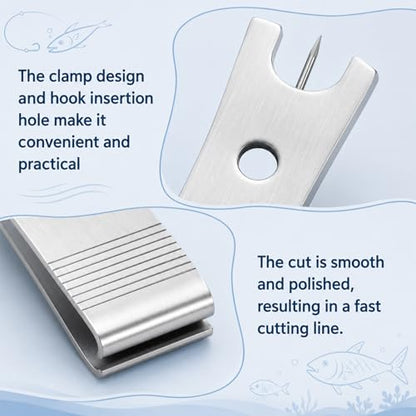 Thinp 3 Pcs Fishing Line Cutter Nipper with Hook Eye Cleaner Pin, Fly Fishing Line Clippers Stainless Steel Fishings Lines Scissors Cutting Tool Multi-Purpose Cutting Nipper Accessories for Braid Mono