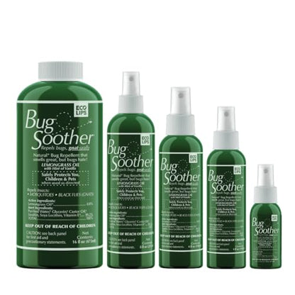 Bug Soother Natural Insect Repellent Spray Family Pack, DEET-Free (5 count) | Plant Based | Repels Mosquitos, Gnats & No See'ums | Family Safe | Includes 1 oz, 2, oz, 4 oz, 8 oz, 16 oz. - color: Large Family Pack